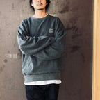 WASHED MIDDLE WEIGHT CREW NECK SWEAT SHIRT ( TYPE-3 ) #GRAY/GREEN [26FWE-WMC-SS05]