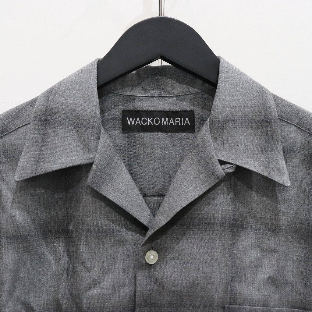 OMBRE CHECK OPEN COLLAR SHIRT S/S ( TYPE-3 ) #GRAY [25SS-WMS-OC20