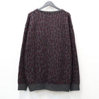 LEOPARD MOHAIR JACQUARD CARDIGAN #CHARCOAL [26FW-WMK-KN17]