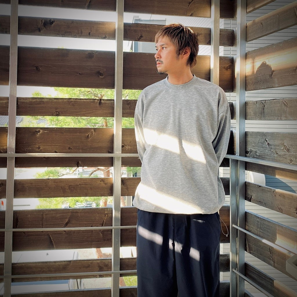 TECH DRAWSTRING TEE L/S #HEATHER GRAY [BE-31025W]