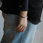 Triangle Leather Bracelet -Black- #BLACK/SILVER [XOLB003S-BLK]