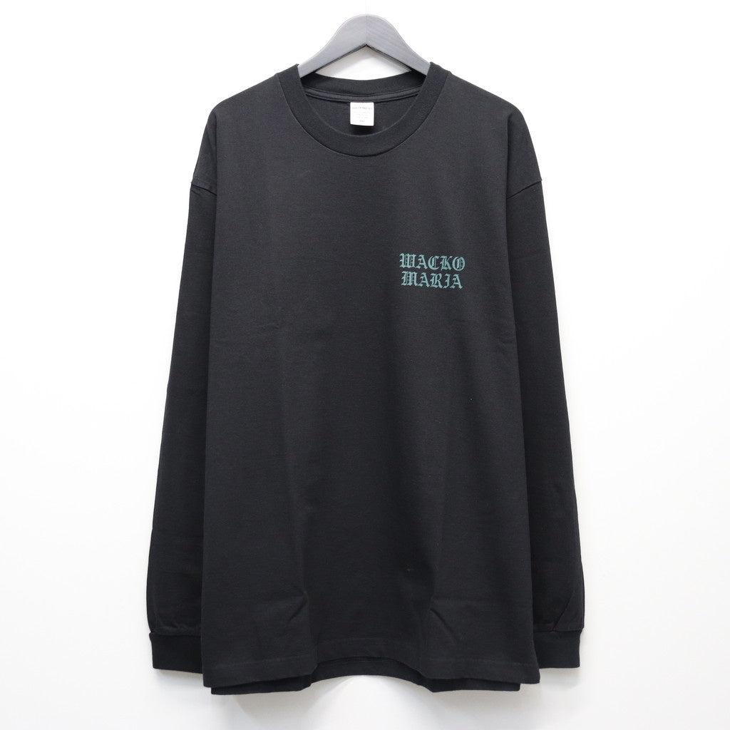 WASHED HEAVY WEIGHT CREW NECK LONG SLEEVE T-SHIRT ( TYPE-2 ) #BLACK/GREEN [26SSE-WMT-LT05]