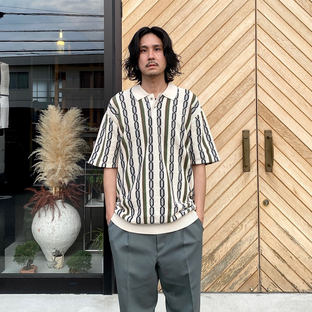 針織 POLO 衫 -2 型- #BEIGE [24SS-WMK-KN20]