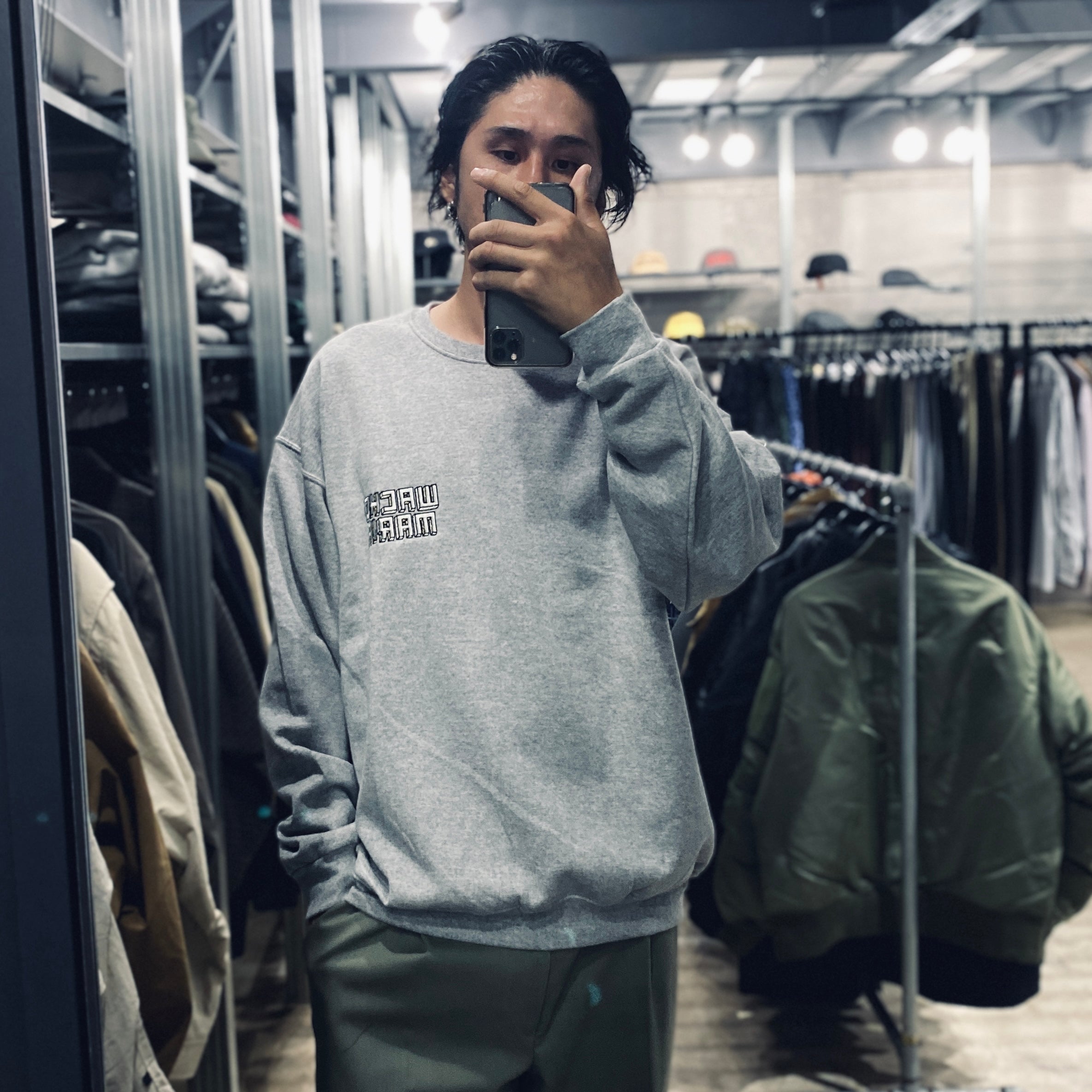 CREW NECK SWEAT SHIRT -TYPE 5- #GRAY [23FW-WMC-SS13]