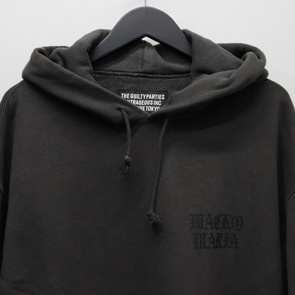 DEATH ROW RECORDS | WASHED MIDDLE WEIGHT PULLOVER HOODED SWEAT SHIRT #GRAY [DEATHROW-WM-SS02]