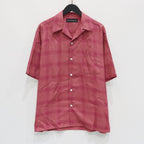 OMBRE CHECK OPEN COLLAR SHIRT S/S ( TYPE-3 ) #PINK [25SS-WMS-OC20]