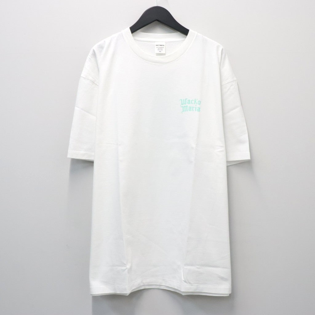WASHED HEAVY WEIGHT CREW NECK T-SHIRT ( TYPE-2 ) #WHITE/GREEN [26FWE-WMT-WT02]