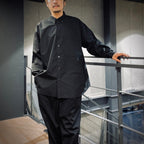 TECH BUTTON DOWN SHIRT L/S #BLACK [BE-80025]