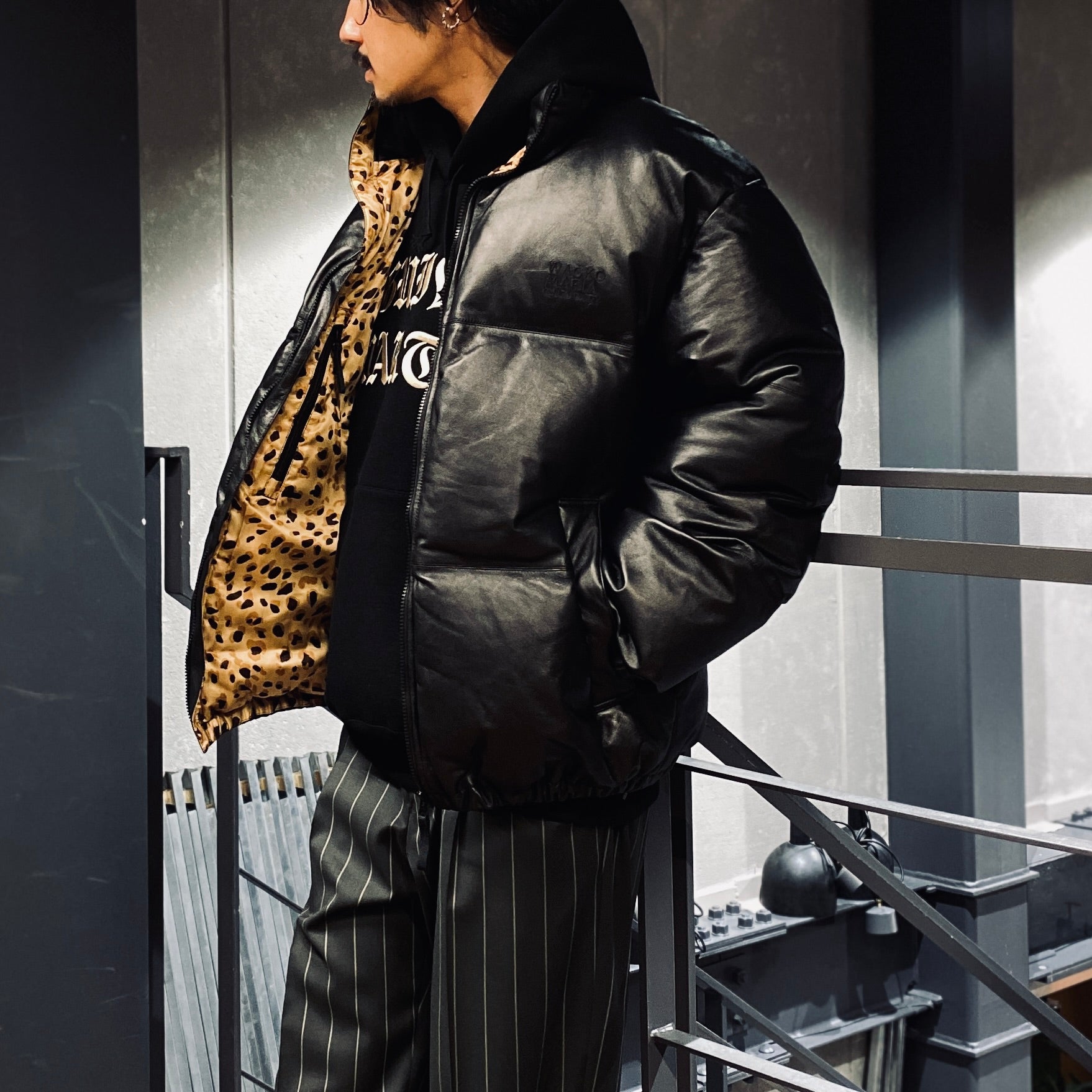 LEATHER DOWN JACKET -B- -TYPE 2- #BLACK [23FW-WMO-OD03]