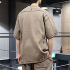 CREW NECK DBL KNIT SHORT SLEEVE #CHARCOAL [CES27CS16]