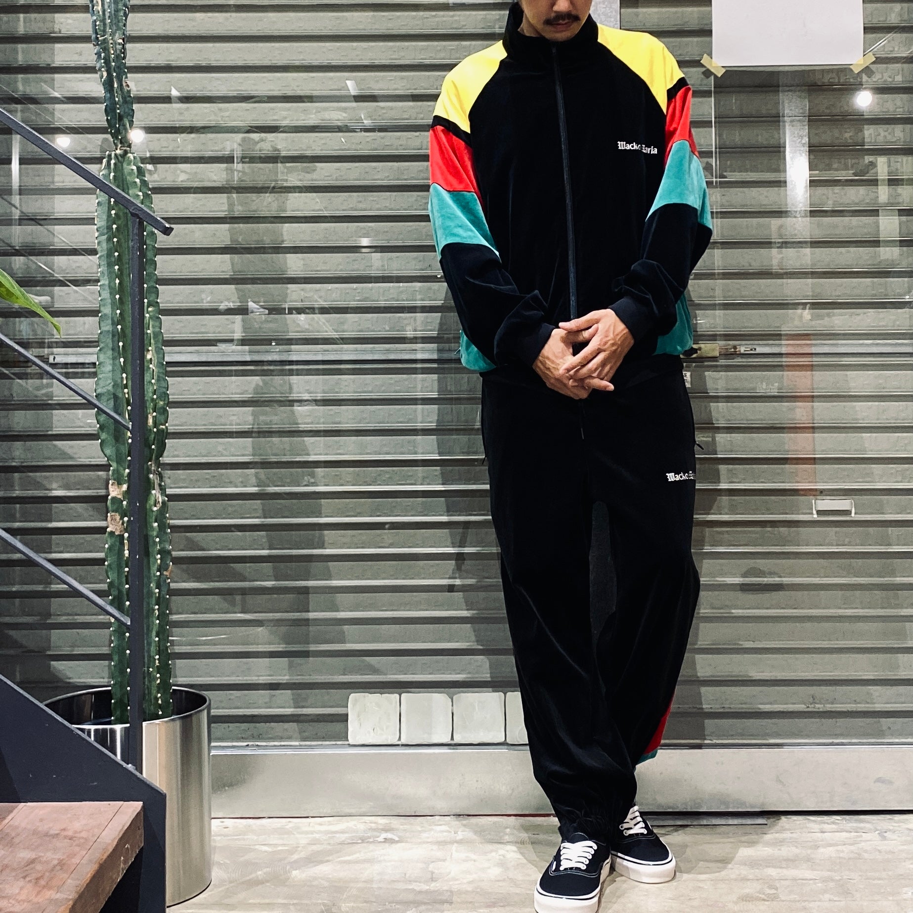 平絨運動褲#黑/綠 [23FW-WMO-TP06]