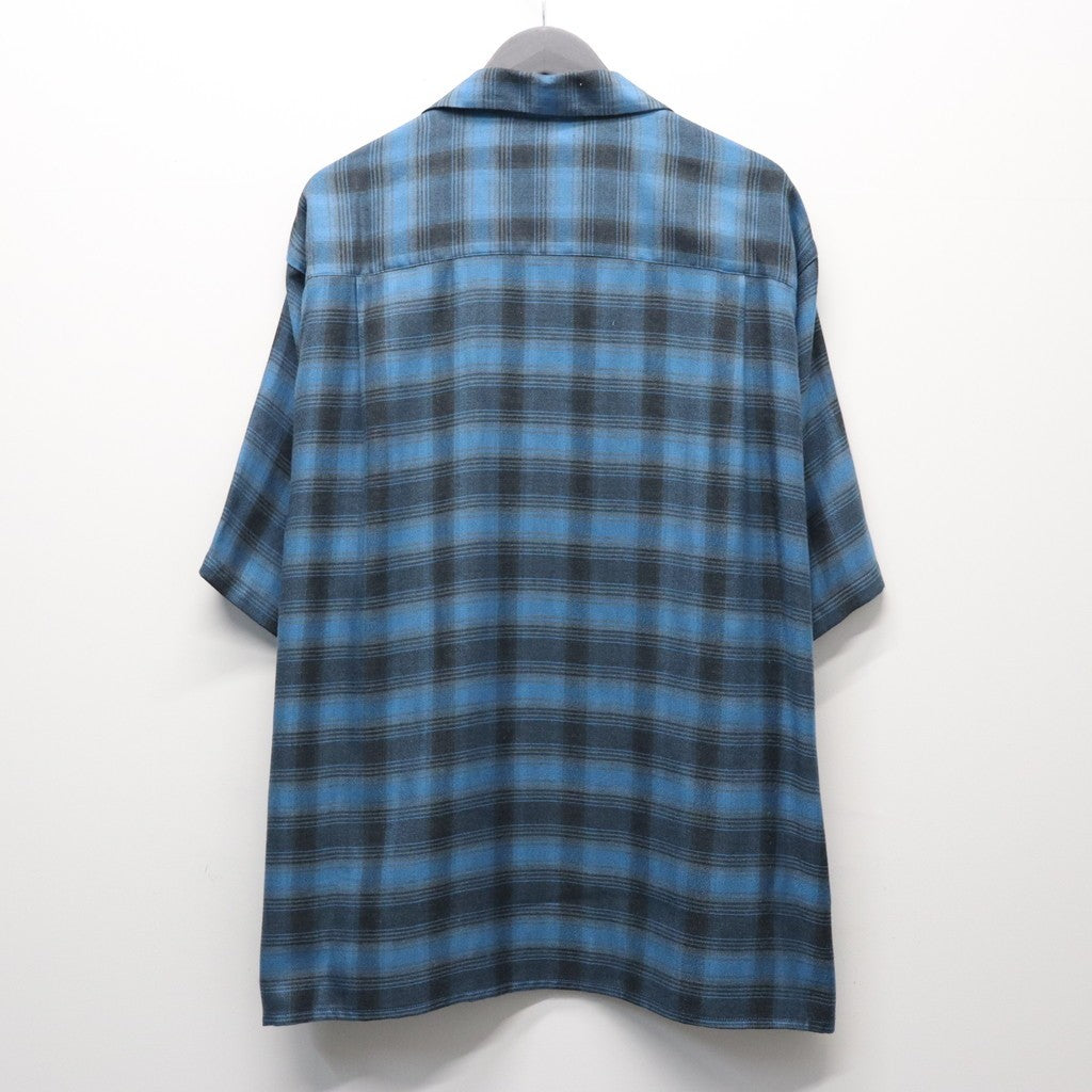 OMBRE CHECK OPEN COLLAR SHIRT S/S ( TYPE-3 ) #BLUE [26SS-WMS-OC14]