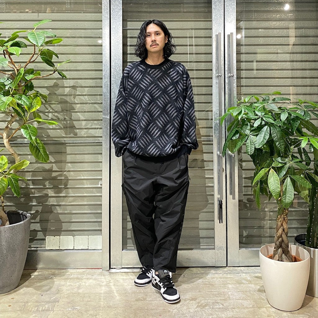 格纹马海毛毛衣#黑色 [FW24-KN01]