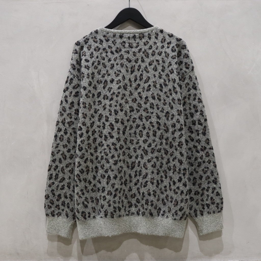 LEOPARD MOHAIR CARDIGAN #GRAY [24FW-WMK-KN12]