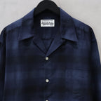 OMBRE CHECK OPEN COLLAR SHIRT L/S (TYPE-4) #BLUE [24FW-WMS-OC04]