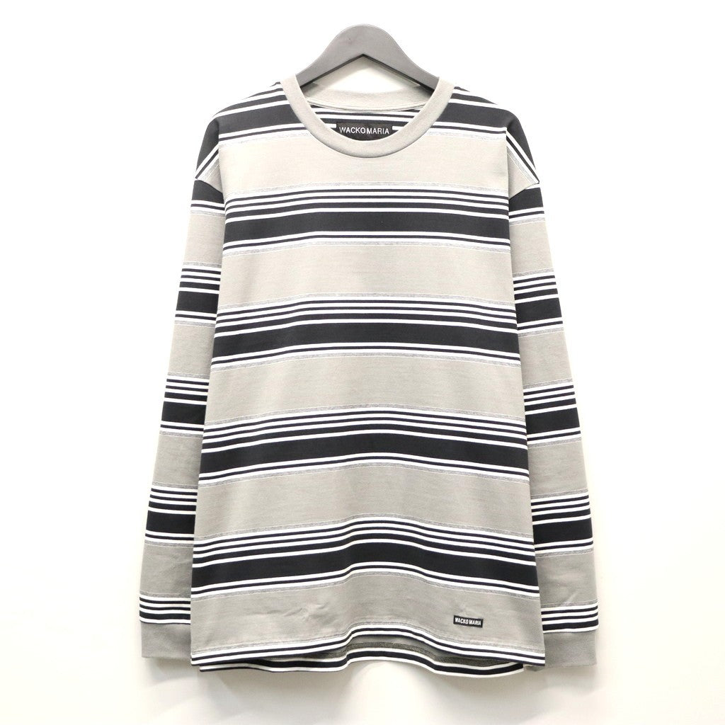 STRIPED CREW NECK LONG SLEEVE T-SHIRT ( TYPE-3 ) #GRAY [26SSE-WMT-LT03]