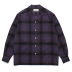 OMBRE CHECK OPEN COLLAR SHIRT L/S (TYPE-4) #PURPLE [24FW-WMS-OC04]