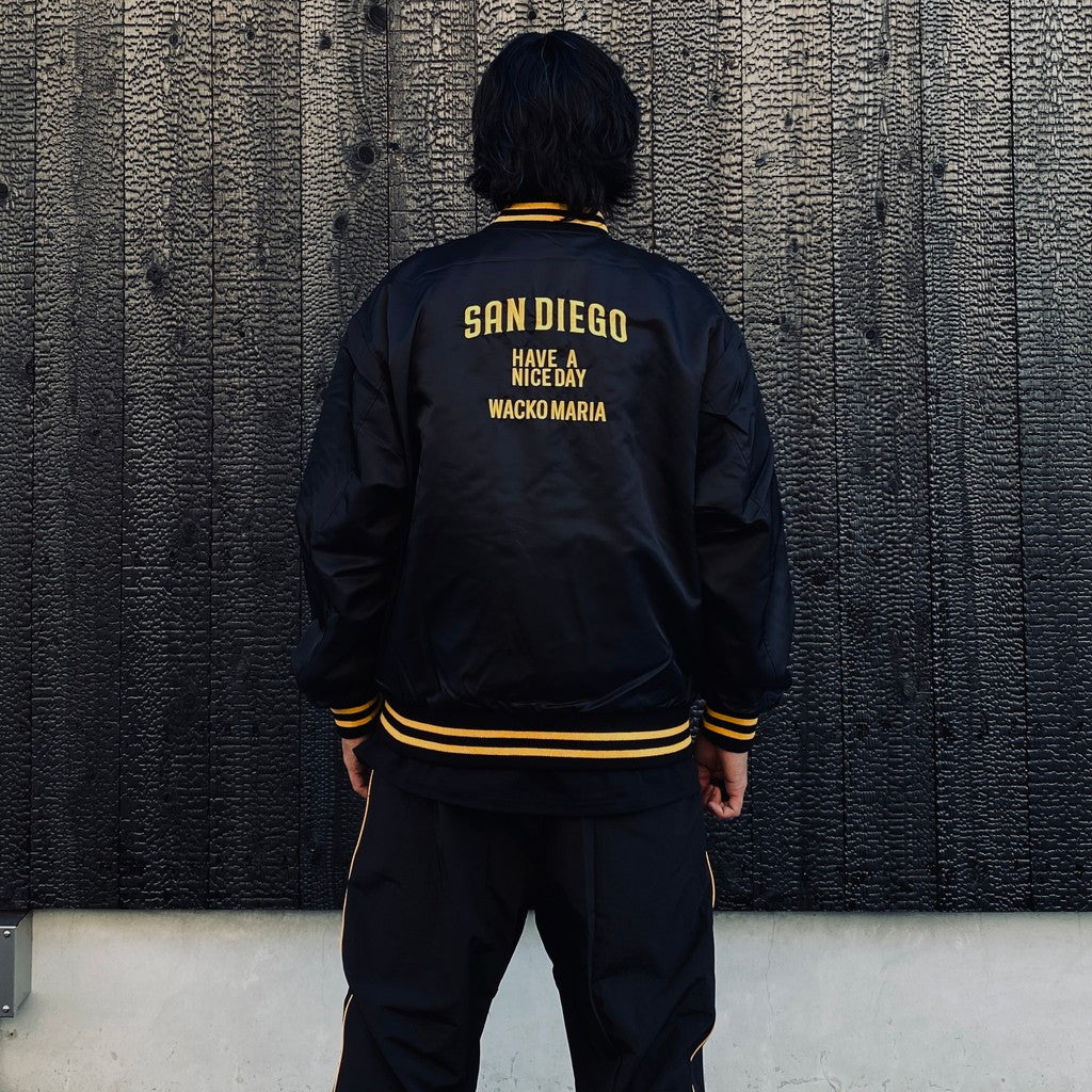 MLB | SD | REVERSIBLE VARSITY JACKET ( TYPE-3 ) #BLACK-BEIGE [MLB-WM-BL03]