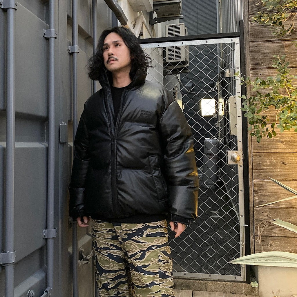 皮革羽絨外套（TYPE-2）#黑色 [24FW-WMO-OD02]