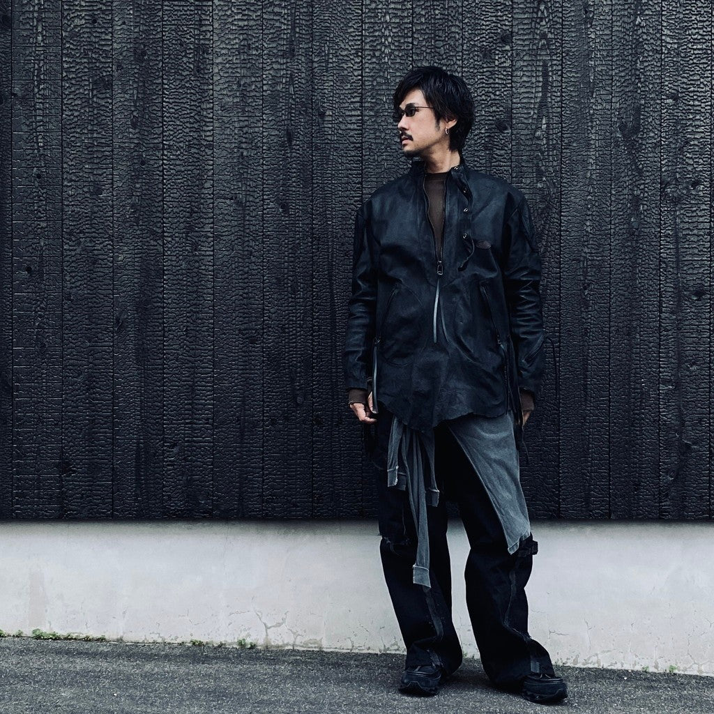 Rustic Edged Easy Rider's (VEGETABLE TANNING PIG LEATHER) #BLACK [M-P1-LW3]