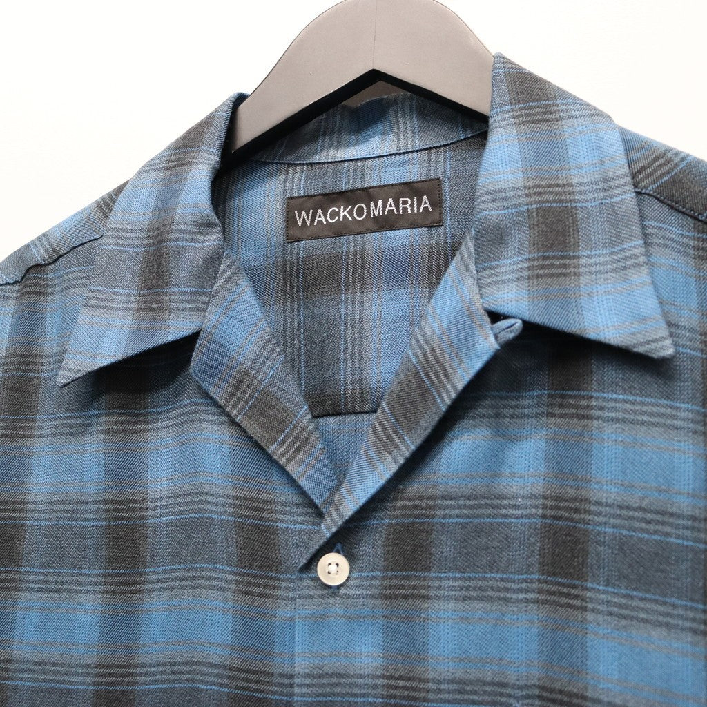 OMBRE CHECK OPEN COLLAR SHIRT S/S ( TYPE-3 ) #BLUE [26SS-WMS-OC14]