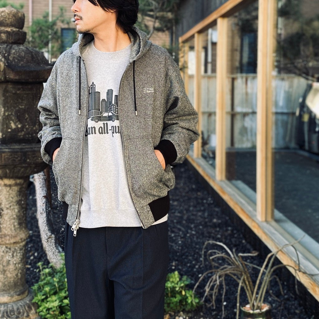 Tweed Hooded Active Jacket #Grey [SD26F-JK02]