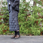 MILITARY SNAP BUTTON DOWN SKIRT（SOFT SHELL） #BLACK [TAION-W150LSSKML-1]