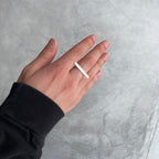 Surface 3D Ring with Hair Line #SILVER [XOR107]