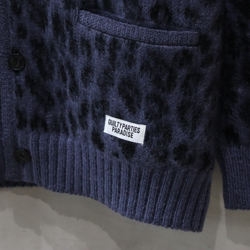 LEOPARD HEAVY MOHAIR CARDIGAN #PURPLE [24FW-WMK-KN10]
