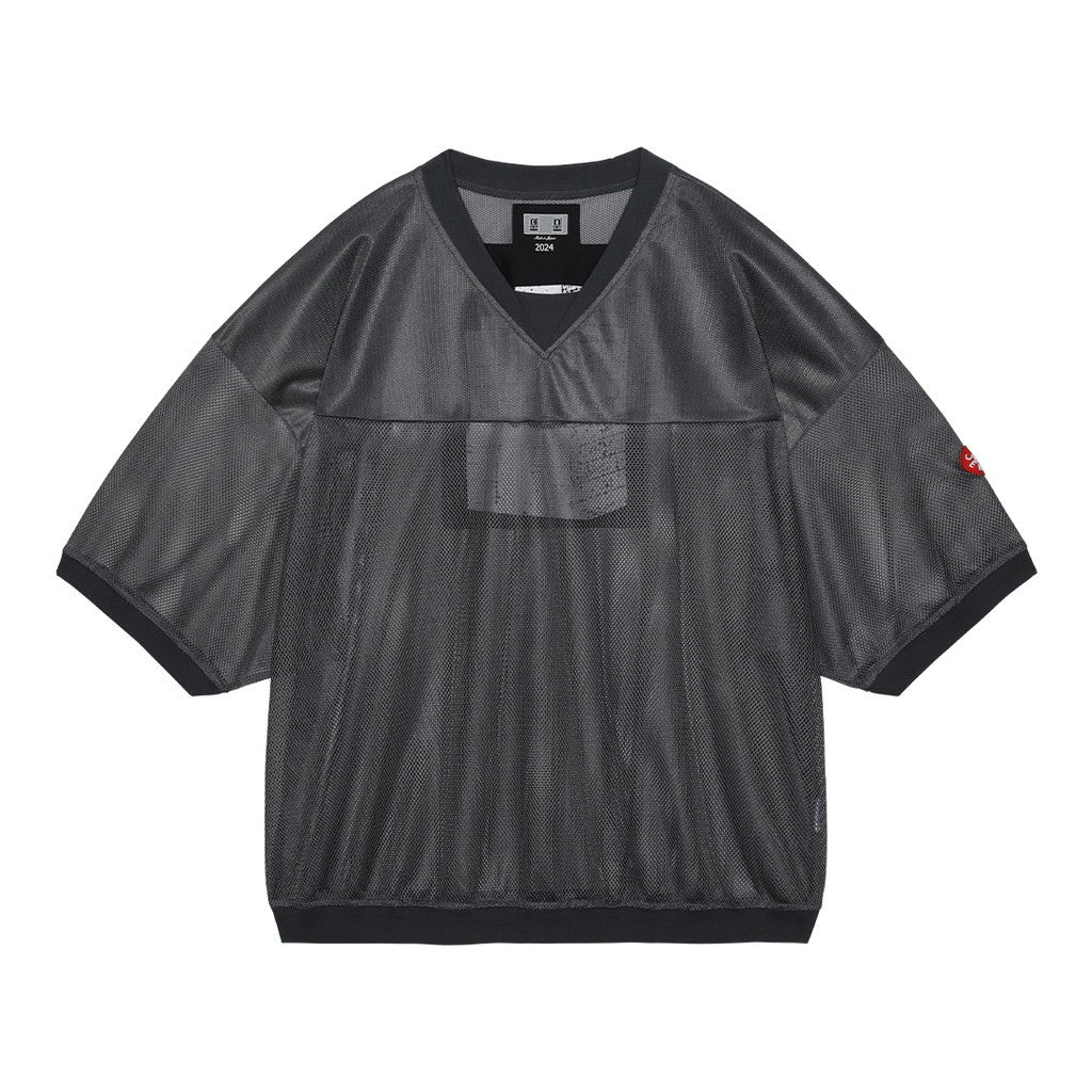MESH V NECK TOP #GREY [CES25T24]