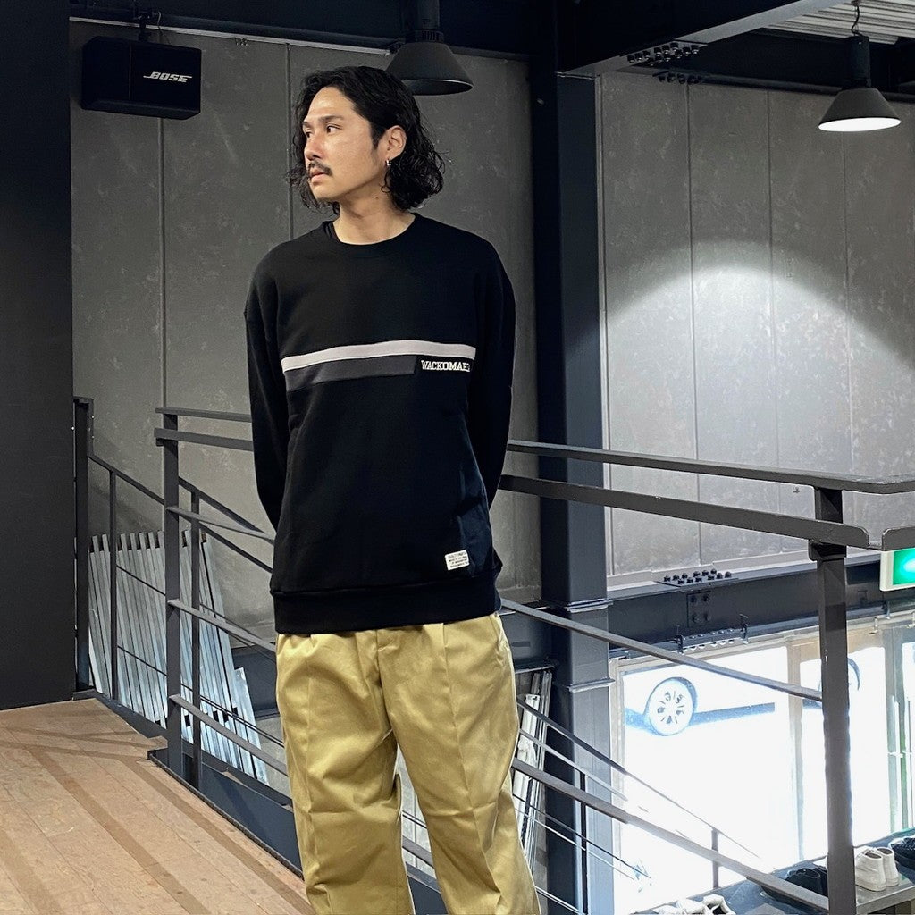 中等厚度圓領運動衫（3 型）#黑色 [24FW-WMC-SS11]