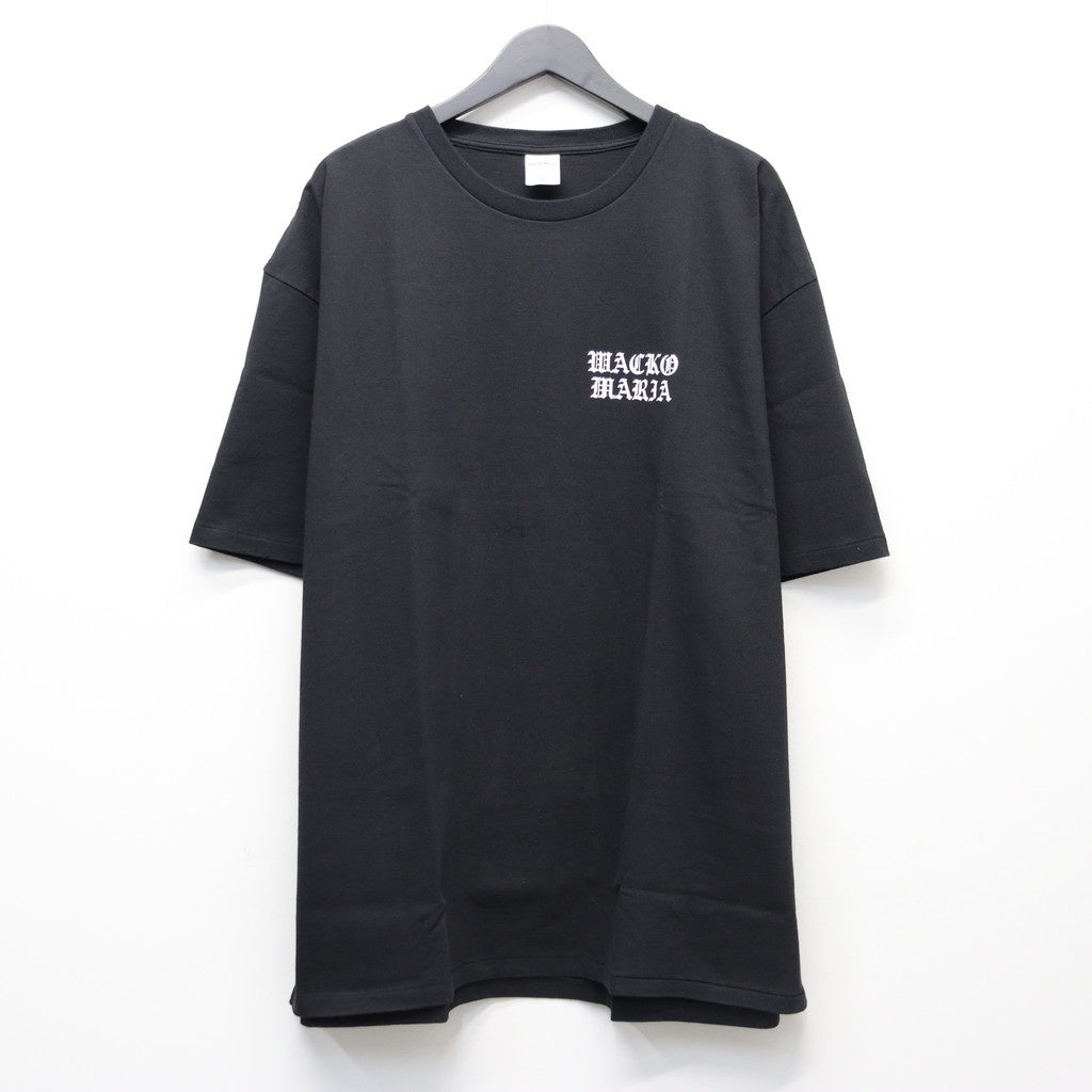 WASHED HEAVY WEIGHT CREW NECK T-SHIRT ( TYPE-1 ) #BLACK/WHITE