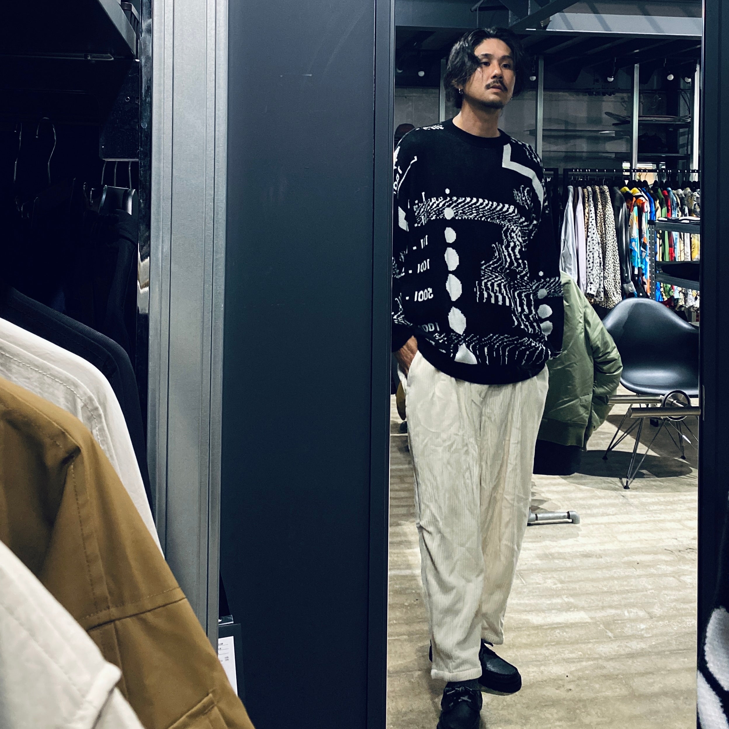 KNIT CORD BALLOON PANTS #WHITE [FW23-B08]