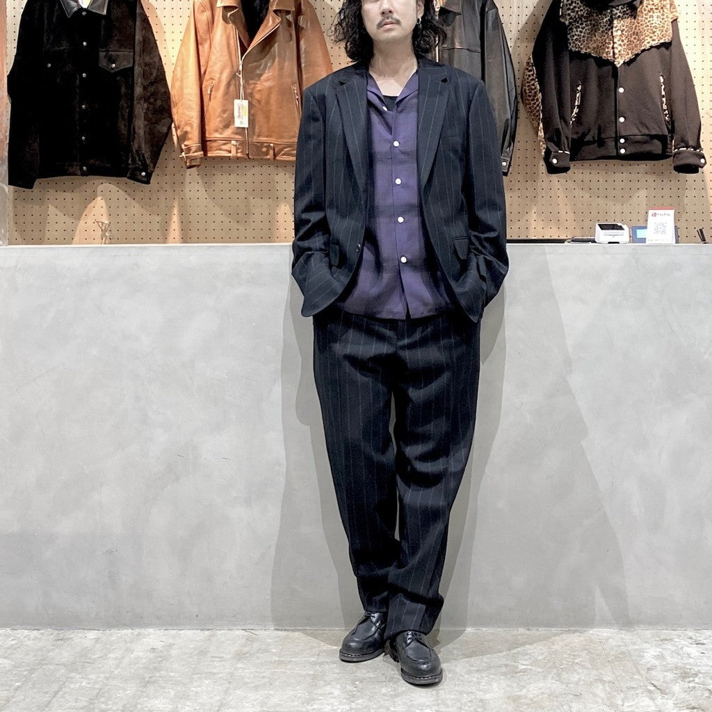 SINGLE BREASTED JACKET ( TYPE-8 ) &amp; TROUSERS #BLACK/GRAY STRIPE [24FW-WMO-SU08 / 24FW-WMP-TR23]