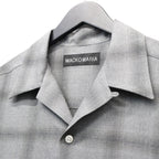 OMBRE CHECK OPEN COLLAR SHIRT L/S #GRAY [26SSE-WMS-OC03]