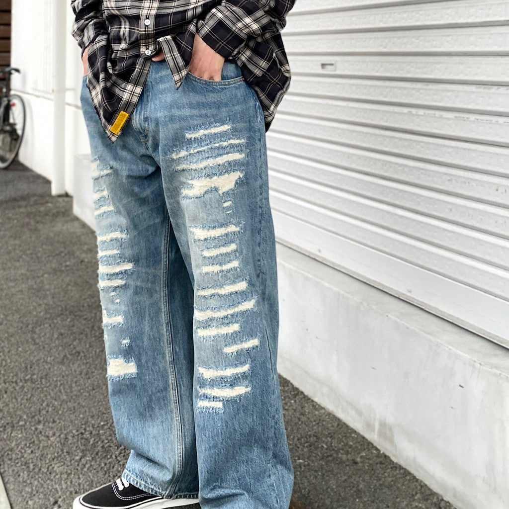 BORO BAGGIE DENIM PANTS #INDIGO [24SS-FS-04 / FS1403]