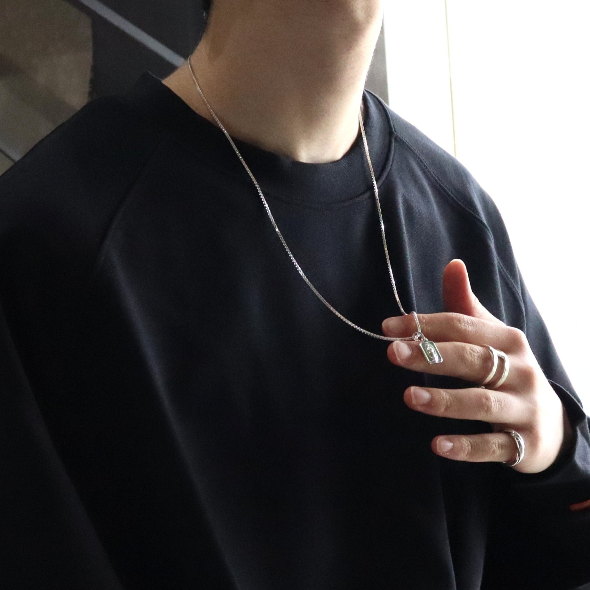 威尼斯鏈條/獎章吊墜 - 瓜達露佩聖母 - #銀色 [XOC008 / XON039-60]