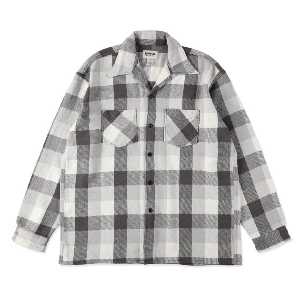 CHECK FLANNEL SHIRT #GRAY×WHITE [BW252-CFS]