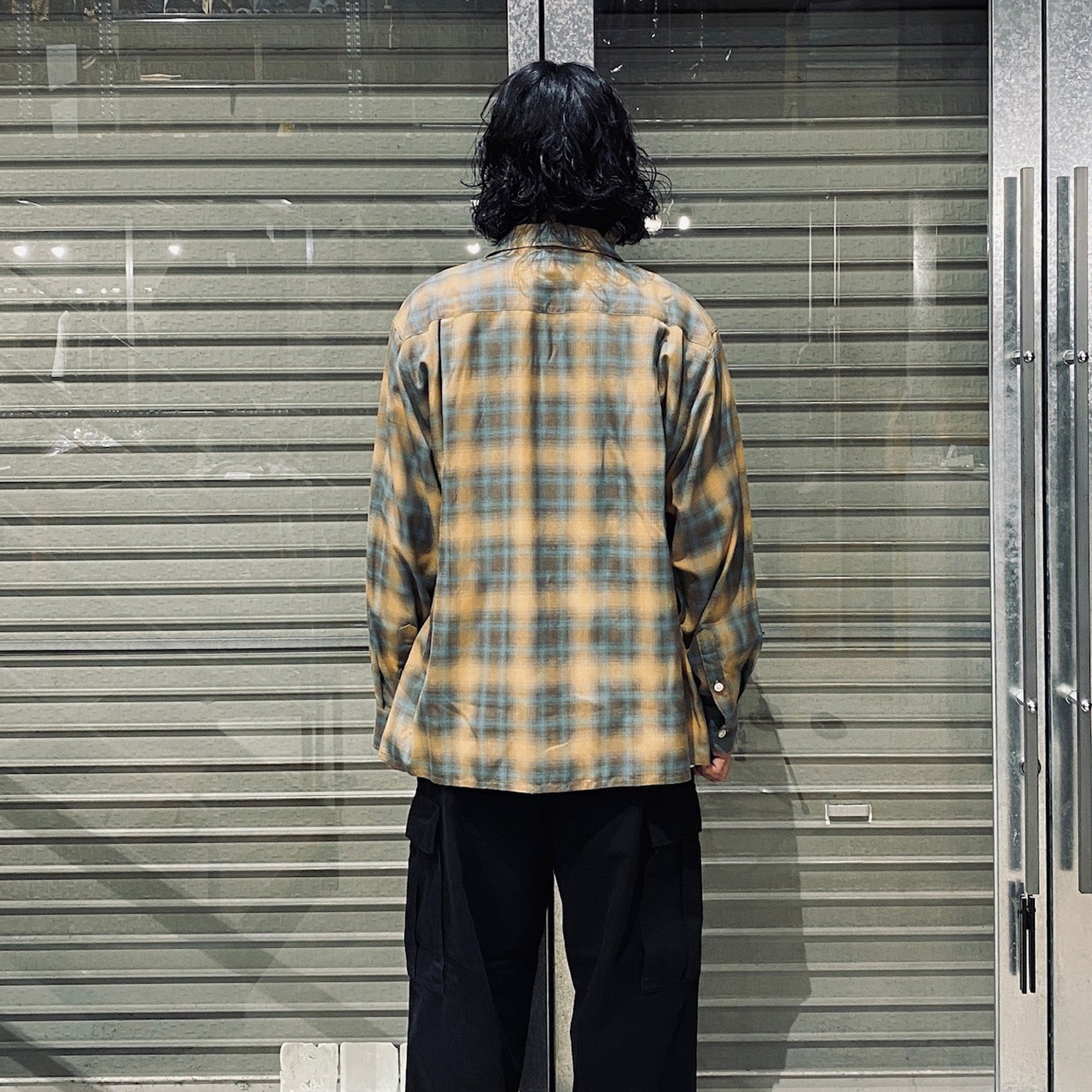 OMBRE CHECK OPEN COLLAR SHIRT L/S ( TYPE-2 ) #BROWN [24FW-WMS-OC02]
