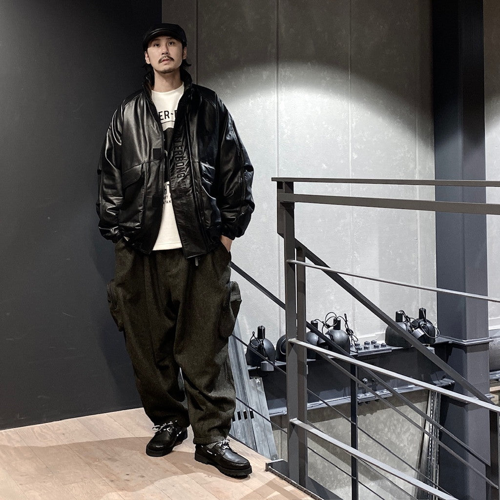 TBKB | SHORT LEATHER MONSTER PARKA #BLACK [FW23-TBKB01]