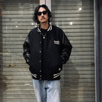 LEATHER VARSITY JACKET -B- -TYPE 2- #BLACK [24SS-WMO-BL10]