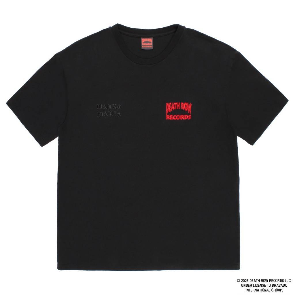 DEATH ROW RECORDS | WASHED HEAVY WEIGHT CREW NECK T-SHIRT #BLACK [DEATHROW-WM-WT02]