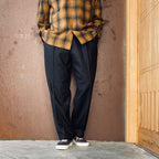 DOUBLE PLEATED WOOL TROUSERS ( TYPE-1 ) #BLACK [26FW-WMP-PT03]
