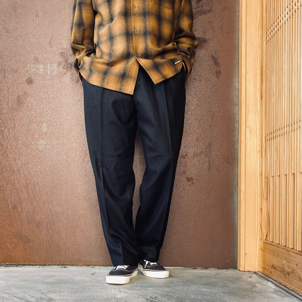 DOUBLE PLEATED WOOL TROUSERS ( TYPE-1 ) #BLACK [26FW-WMP-PT03]