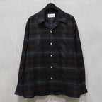 OMBRE CHECK OPEN COLLAR SHIRT L/S ( TYPE-3 ) #BROWN [24FW-WMS-OC03]