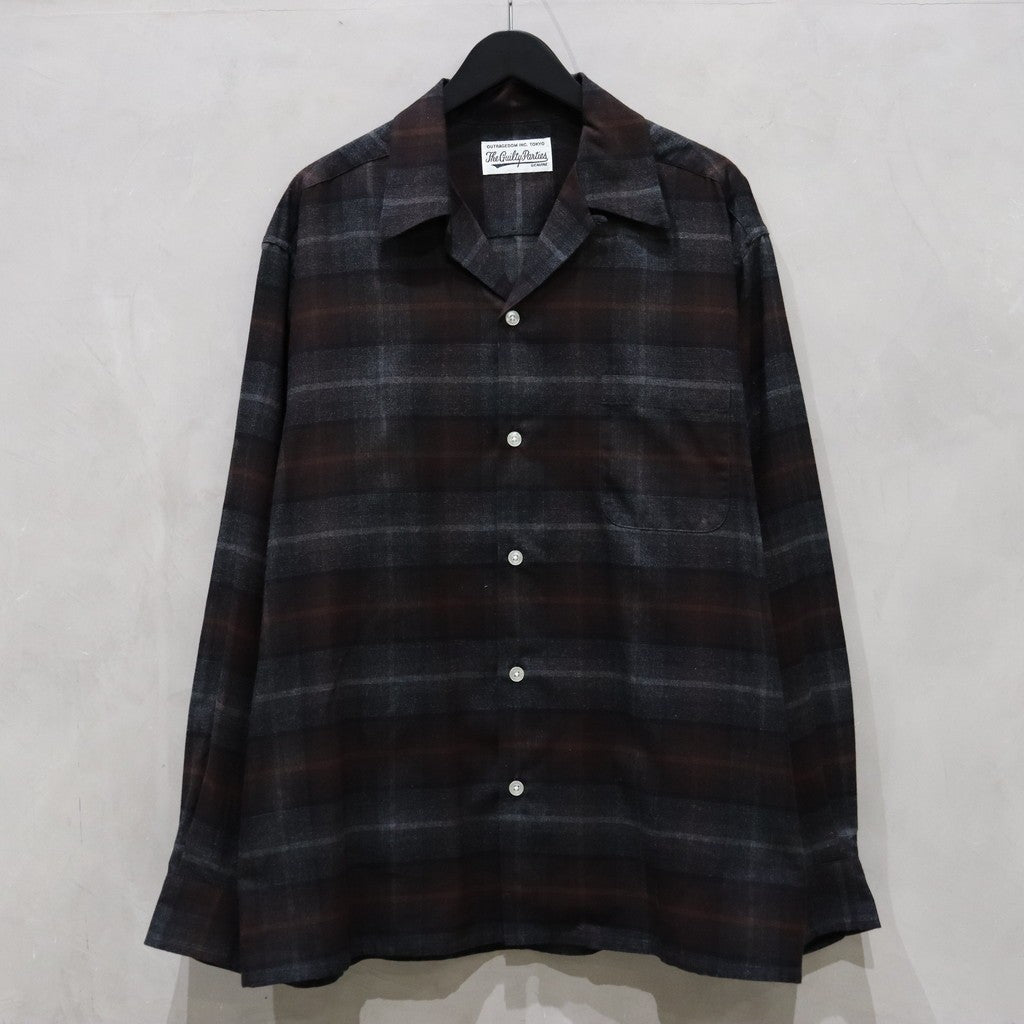 OMBRE CHECK OPEN COLLAR SHIRT L/S ( TYPE-3 ) #BROWN [24FW-WMS-OC03]