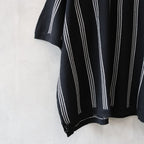 STRIPE KNIT POLO #BLACK [SS24-KN03]