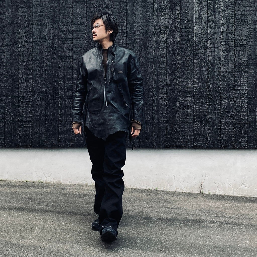 Rustic Edged Easy Rider's (VEGETABLE TANNING PIG LEATHER) #BLACK [M-P1-LW3]