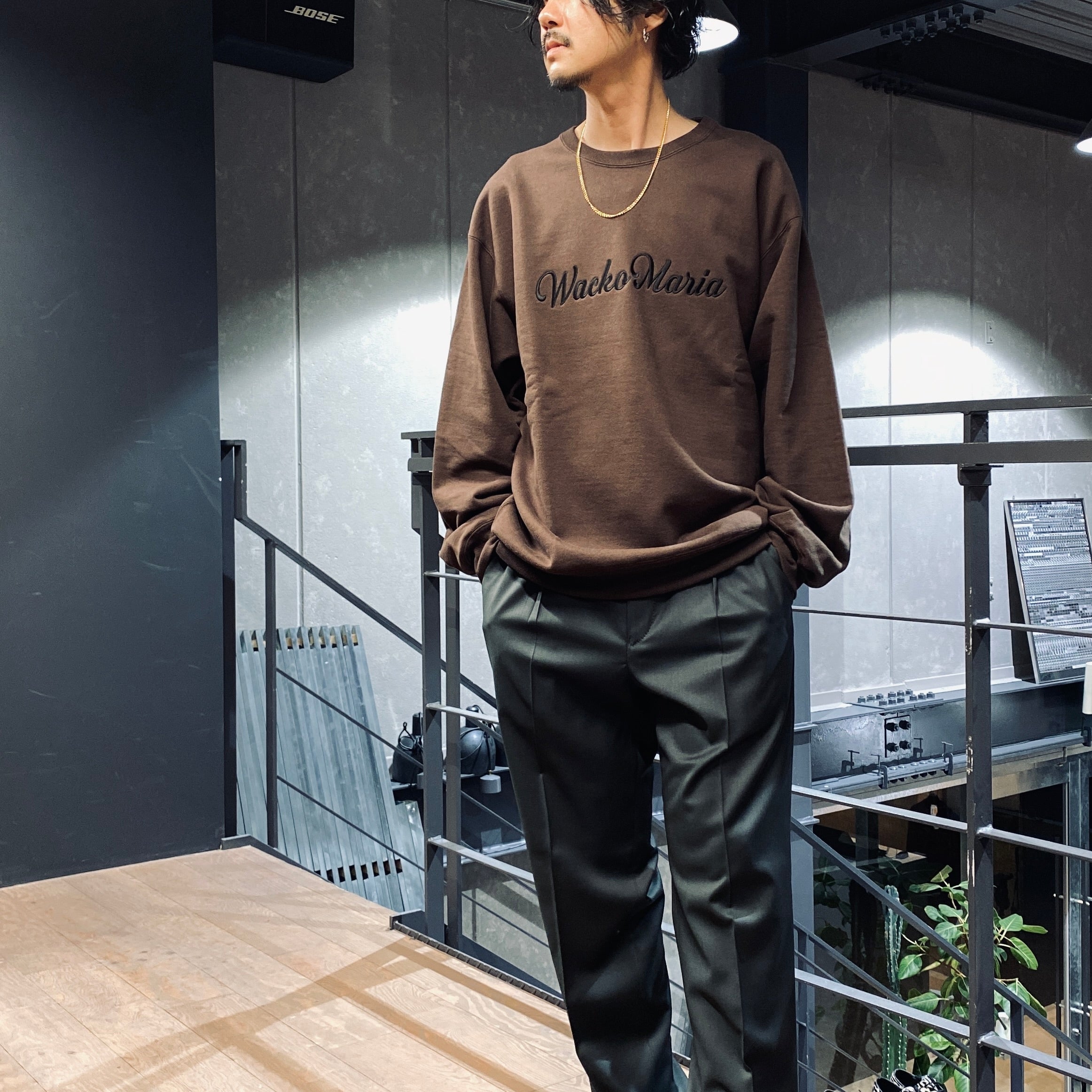 HEAVY WEIGHT CREW NECK SWEAT SHIRT -TYPE 1- #BROWN [23FW-WMC-SS02]