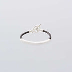 Round Leather Bracelet -Black- #SILVER [XOLB004L-BLK]